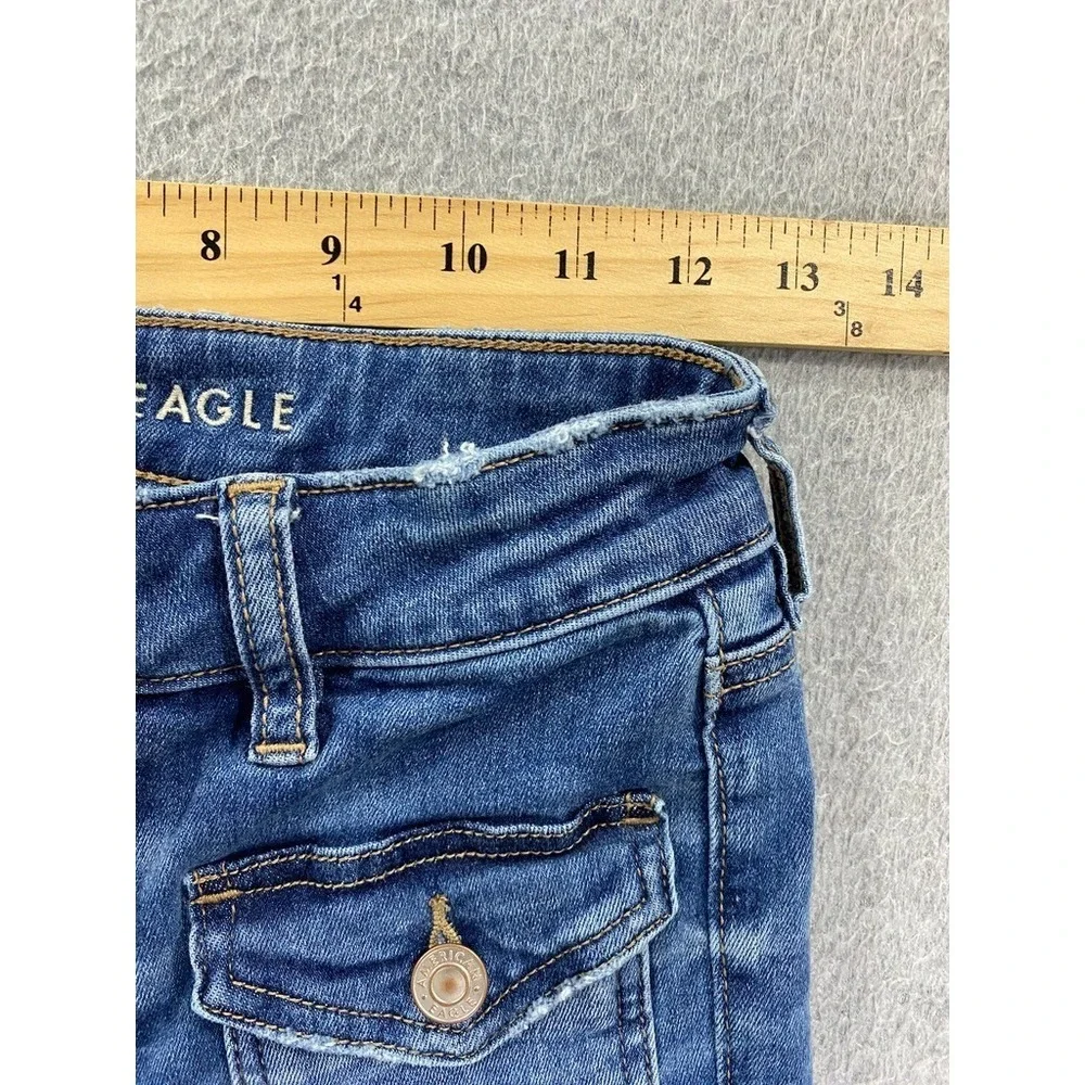 American Eagle Jeans Womens 2 Regular Blue Festival Flare Next Level Stretch